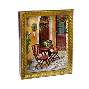 Ключница 4 крючка 24х29 см Французский дворик под бронзу