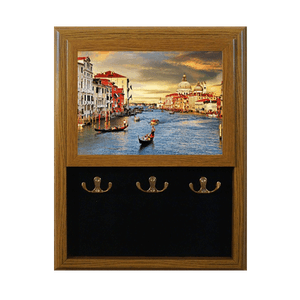 Ключница открытая 6 крючков 32х40 см Венеция Гранд канал орех