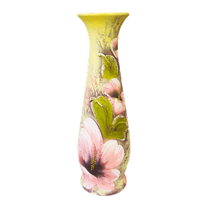 Ваза напольная Глория 68 см объемные розовые цветы на зеленом фоне