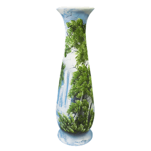 Ваза напольная Глория 68 см объемный пейзаж Водопад в зелени