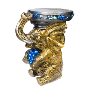 Подставка Слон с виноградом 32х41 см под бронзу синяя лоза керамика