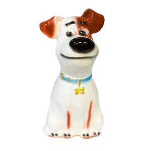 Копилка Собака Дружок 28 см бело-рыжая керамика