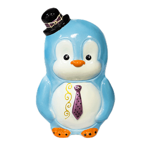 Копилка Пингвиненок в галстуке 15х26 см бело-голубой