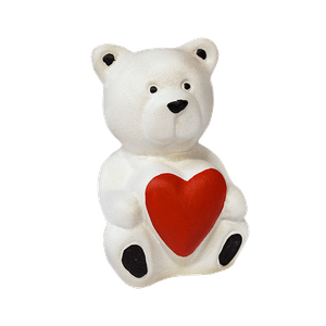 Медвежонок с сердцем 11 см белый
