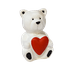 Медвежонок с сердцем 11 см белый