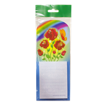 Ежедневник блокнот магнитный 7,5х18 см Розы бабочка и радуга