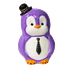 Копилка Пингвиненок в галстуке 15х26 см бело-фиолетовый