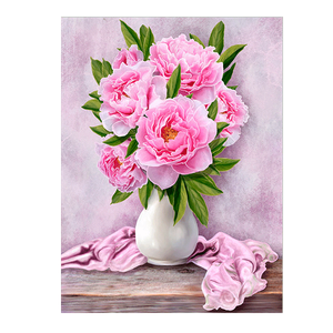 Постер 58х77 см Розовые пионы в вазе