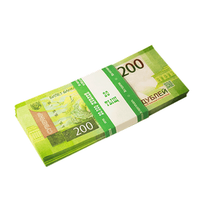 Бумага для заметок Пачка денег 15х6,5 см 200 рублей 80 листов
