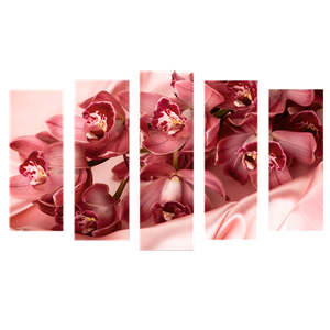 Пятимодуль 123х74 см Лиловые орхидеи