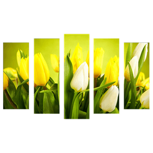 Пятимодуль 123х74 см Желтые тюльпаны