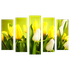 Пятимодуль 123х74 см Желтые тюльпаны