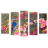 Пятимодуль 123х74 см Райские птички на цветущей ветке