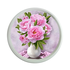 Картина в круглой раме 48х48 см Нежность Розовые пионы в вазе белая рама