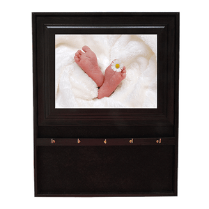 Ключница Открытая 5 крючков 25х31 см Пяточки венге