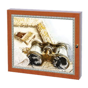 Ключница Премиум на 9 крючков 30х25 см Бинокль вишня