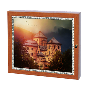 Ключница Премиум на 9 крючков 30х25 см Поместье вишня