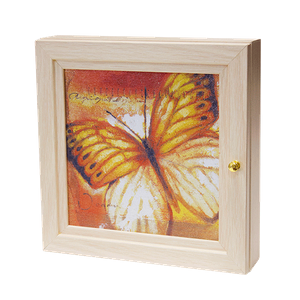 Ключница на 5 крючков 23х23 Бабочка выбеленный дуб