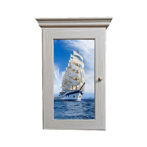 Ключница Классика на 5 крючков 20х28 см Парусник выбеленый дуб