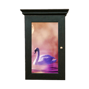 Ключница Классика на 5 крючков 20х28 см Лебедь в тумане венге