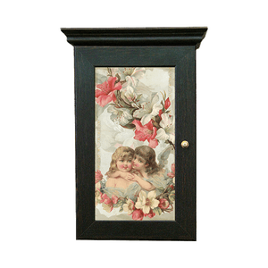 Ключница Классика на 5 крючков 20х28 см Два ангелочка венге