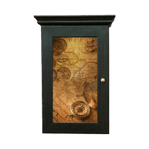 Ключница Классика на 5 крючков 20х28 см Компас и монеты венге