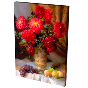 Постер 24х34 см Красные георгины