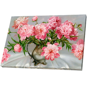 Постер 34х24 см Розовые пионы в кувшине
