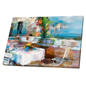 Постер 34х24 см Сад на берегу озера