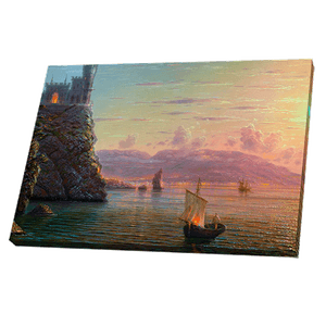 Постер 34х24 см Лунная ночь Вид на Ялту