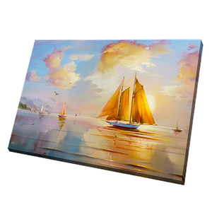 Постер 64х44 см Рассвет Парусник