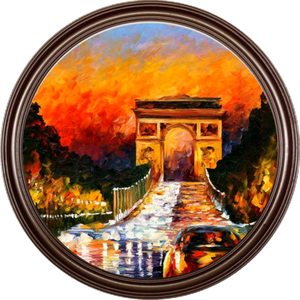 Картина в круглой раме 48х48 см Триумфальная арка