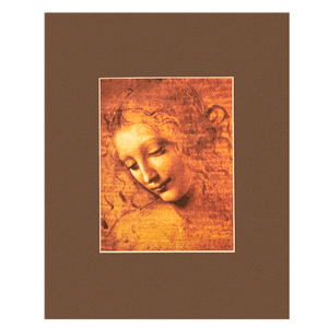 Картина Голова девушки 23х29 см коричневое паспарту