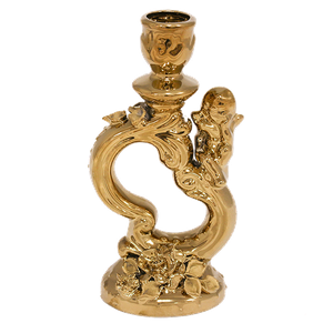 Подсвечник Лира 22 см золото керамика