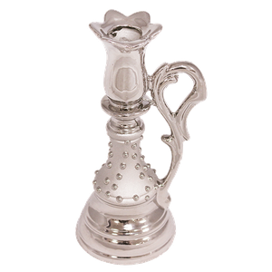 Подсвечник Лотос 16 см серебро керамика