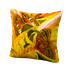 Подушка декоративная из экокожи 40х40 см Бабочки в желтых тонах