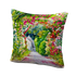 Подушка декоративная из экокожи 40х40 см Цветочный сад