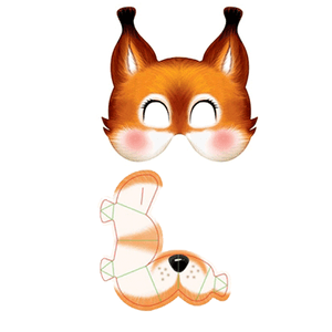 Маска маскарадная Белка 21х22 см рыжая