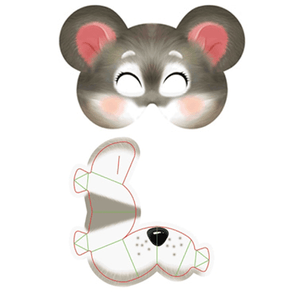 Маска маскарадная Мышка 26х19 см серая