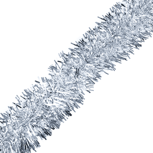 Новогоднее украшение Мишура 200 см серебро