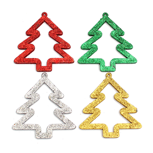 Новогоднее декоративное украшение Елочки Набор 4 шт 9,5 см разноцветные