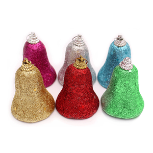 Новогоднее декоративное украшение Колокольчики Набор 6 шт 6 см разноцветные