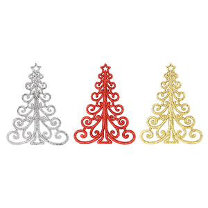 Новогоднее декоративное украшение Елочки Набор 3 шт 13,5 см разноцветные