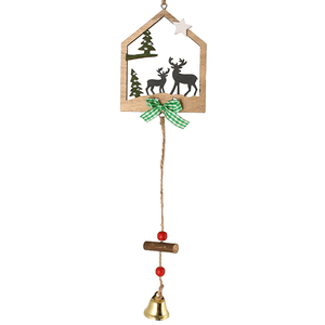 Новогоднее декоративное украшение Домик Два оленя 40 см