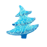 Магнит новогодний Елка в снежных узорах 6,5 см сине-голубой