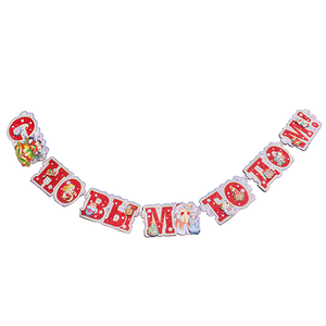 Гирлянда растяжка С новым годом 196 см Снегири объемная