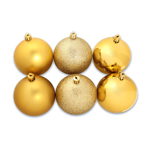 Елочные игрушки Шары Набор 6 шт 6 см золото