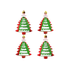 Елочные игрушки Елки Набор 4 шт 10 см красно-белые с зеленым