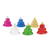 Новогоднее декоративное украшение Елочки Набор 6 шт 6 см разноцветные