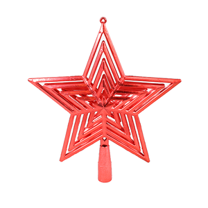 Звезда на елку 23 см линии красная